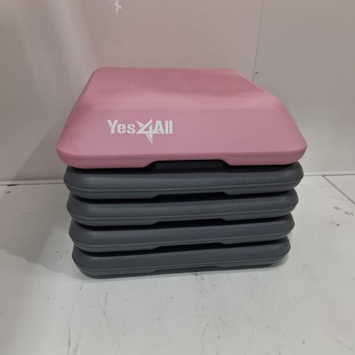 YES4ALL ADJUSTABLE STEP 4 LIFTS AEROBIC PLATFORM - 4"-6''-8''-10''-12" - PINK/GREY - (MODEL: CXKW) image 2