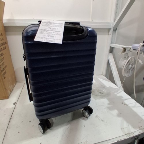 AMAZON BASICS HARDSIDE EXPANDABLE CARRY ON SPINNER TRAVEL LUGGAGE SUITCASE - 21" - BLUE image 2