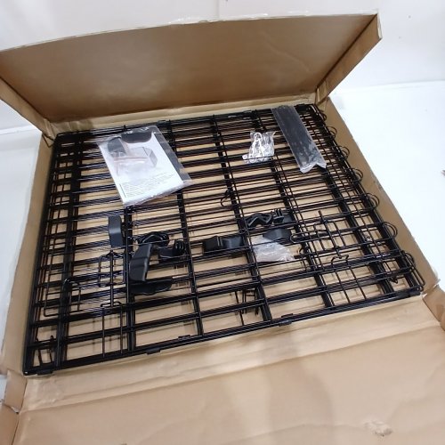 AMAZONBASICS FOLDABLE METAL PET EXERCISE PEN, PET FENCE PLAY YARD WITH DOOR - 30" TALL - 8 PANEL - BLACK image 2