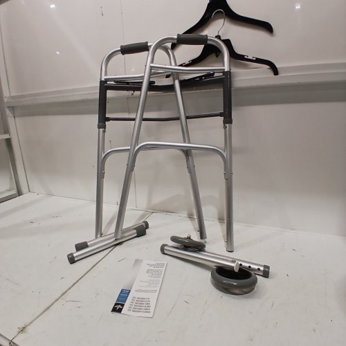 MEDLINE GUARDIAN TWO BUTTON FOLDING WALKER - GREY image 2