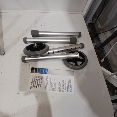MEDLINE GUARDIAN TWO BUTTON FOLDING WALKER - GREY image 3