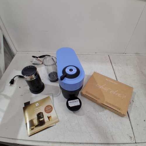 NESPRESSO VERTUO POP+ COFFEE AND ESPRESSO MACHINE WITH AEROCCINO MILK FROTHER - PACIFIC BLUE - (MODEL: ENV92AAE) image 4