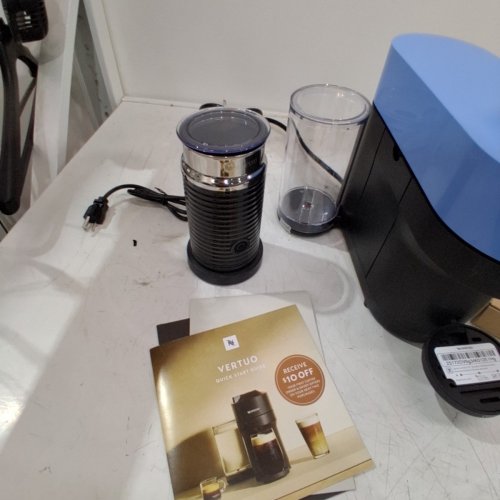 NESPRESSO VERTUO POP+ COFFEE AND ESPRESSO MACHINE WITH AEROCCINO MILK FROTHER - PACIFIC BLUE - (MODEL: ENV92AAE) image 5