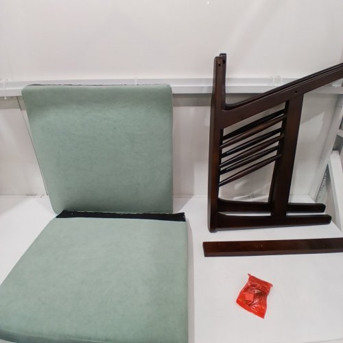 ZENVIDA MID CENTURY MODERN ACCENT ARMCHAIR SOLID HARDWOOD - 30" X 27.5" X 33" - LIGHT GREEN (MODEL: 245-ACCNTCHRHR1-SFG) image 2