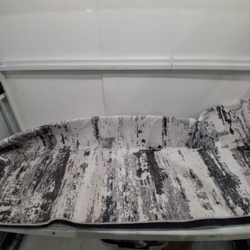 LARGE SOFT INDOOR ABSTRACT PATTERN AREA RUG - 9FT X 7FT - GREY/MULTICOLOUR image 5