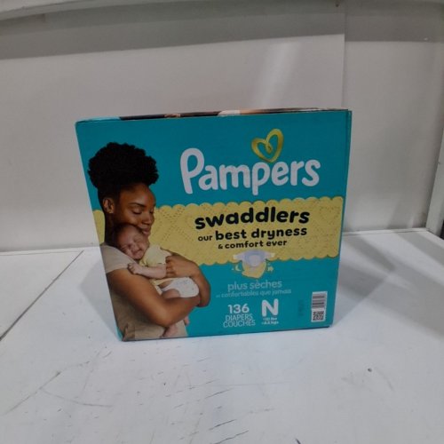 136PK PAMPERS SWADDLERS DIAPERS - NEWBORN SIZE image 2