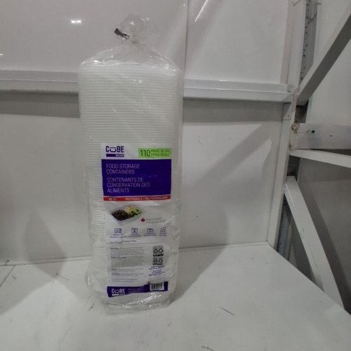 55PK CUBEWARE RECTANGULAR FOOD CONTAINER WITH LID - 28 OZ WHITE/CLEAR image 2