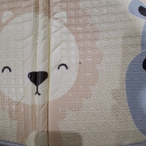 BABY FOLDABLE REVERSIBLE FOAM PLAY MAT - 57" X 58" - BEIGE/ANIMALS image 4