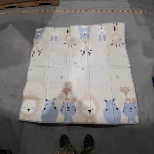 BABY FOLDABLE REVERSIBLE FOAM PLAY MAT - 57" X 58" - BEIGE/ANIMALS image 5