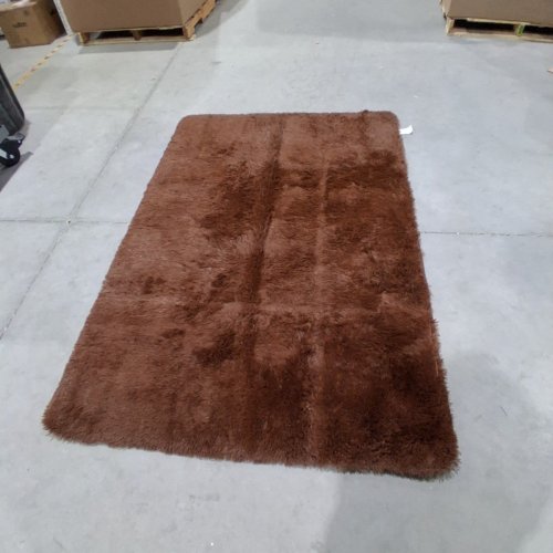ANTI-SLIP WASHABLE SUPER SOFT SOLID COLOR AREA RUG- 4FT X 6FT- BROWN image 3