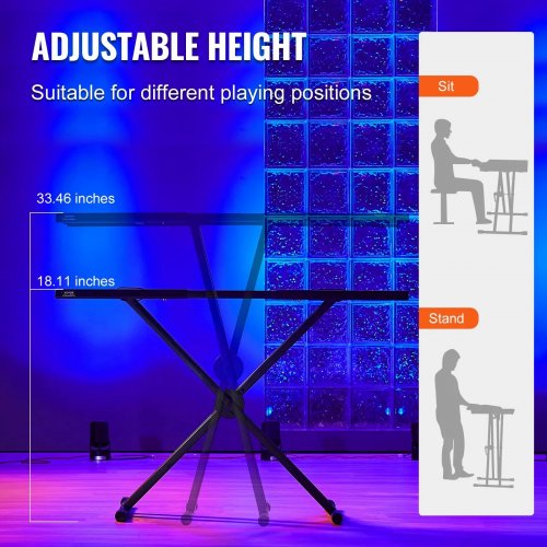 PORTABLE LIGHTWEIGHT DJ LAPTOP & CONTROLLER STAND - 32-43" - BLACK (MODEL: DJ-4) image 3