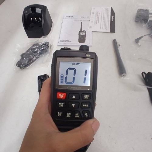 UNIDEN ATLANTIS 275 HANDHELD TWO-WAY VHF MARINE RADIO, FLOATING IPX8 SUBMERSIBLE WATERPROOF, DUAL-COLOR SCREEN, ALL USA/INTERNATIONAL/CANADIAN MARINE CHANNELS, NOAA WEATHER ALERT, 10 HOUR BATTERY - BLACK - (MODEL: ATLANTIS275) image 3