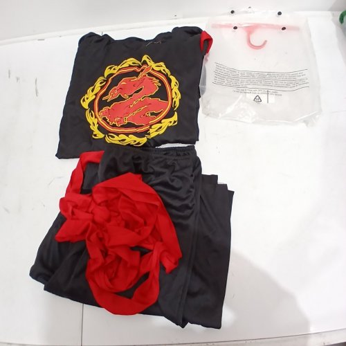 4PC MEN'S RUBIES BLACK NINJA WARRIOR COSTUME - LARGE - BLACK (STANDARD) image 2