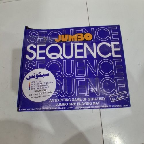 JUMBO SEQUENCE TUBE EDITION BOARD GAME WITH CUSHIONED PLAYING MAT, CARDS & CHIPS - 32" X 27" - MULTICOLOR image 4