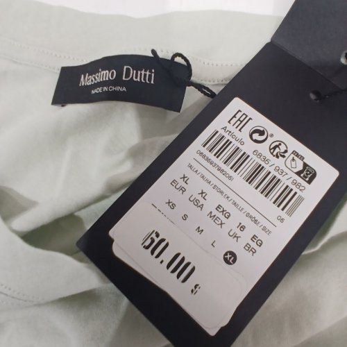 MEN'S MASSIMO DUTTI SOFT T-SHIRT - EXTRA LARGE - LIGHT GREEN image 3