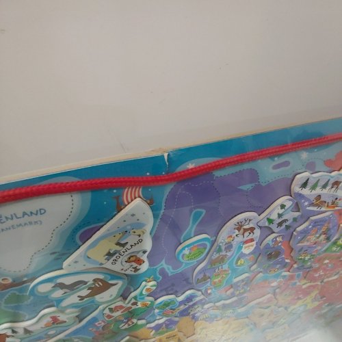 *FRENCH VERSION* 92PC JANOD MAGNETIC WORLD MAP PUZZLE - 28" X 17" - MULTI COLOUR image 4