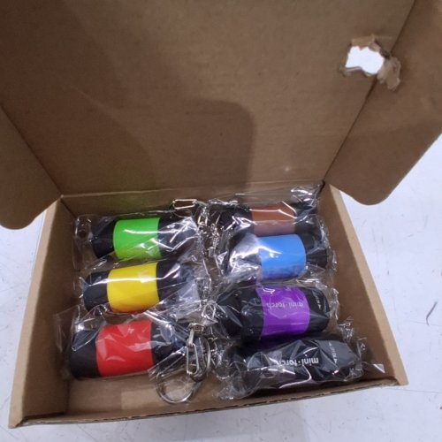 7PK MINI KEYCHAIN POCKET FLASHLIGHTS - ASSORTED COLORS image 2