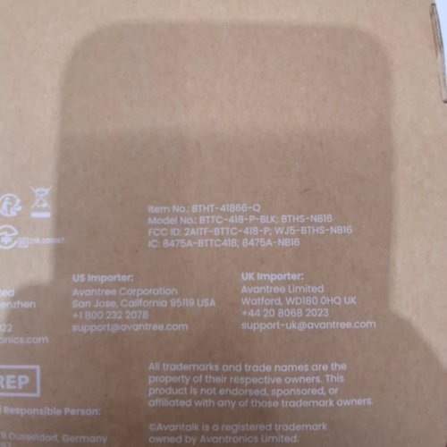 AVANTREE BLUETOOTH WIRELESS HEARBUDS - 20HZ - BLACK (MODEL: HT41866-Q) image 2
