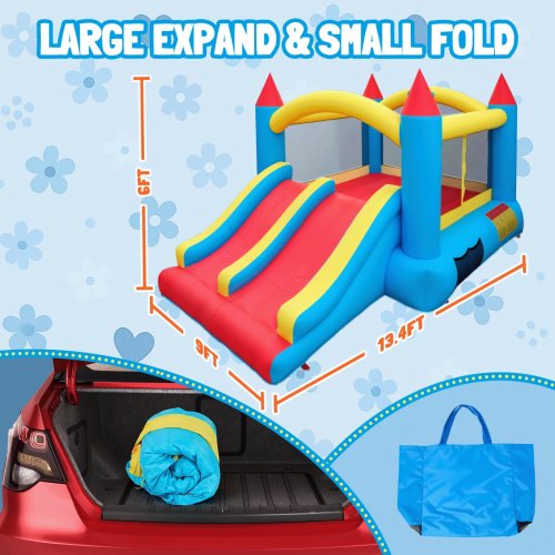 ENTIL INFLATABLE BOUNCE HOUSE WITH DUAL SLIDES - PRIMARY COLOURS image 2