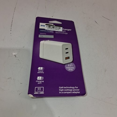PHILIPS 3 PORT FAST CHARGING GAN WALL CHARGER WITH USB-A AND USB-C - 65W - WHITE (MODEL: DLP3653W/37) image 2