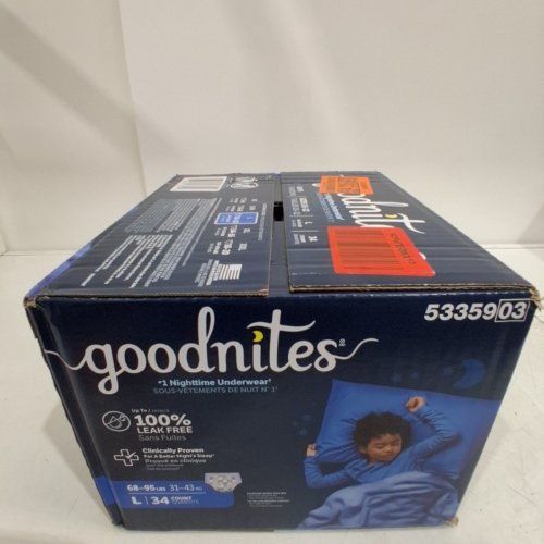 34PK BOYS GOODNITES NIGHTTIME UNDERWEAR - LARGE (68-95LB) image 3