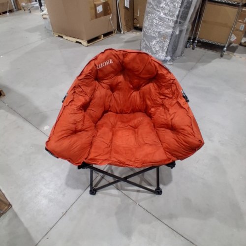 KHORE PADDED CUSHION OUTDOOR FOLDING LOUNGE PATIO CLUB CHAIR - ORANGE image 2