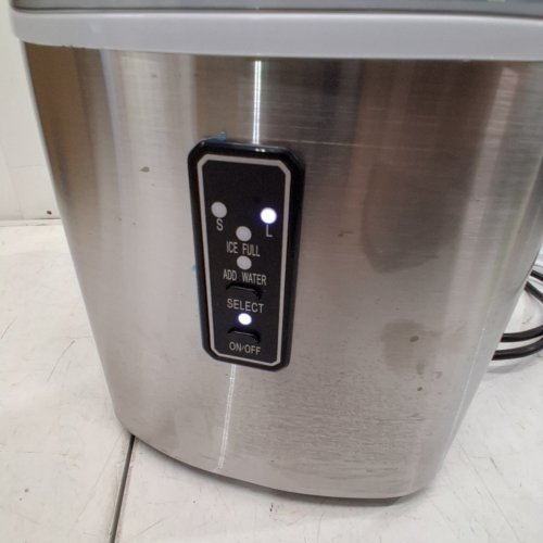 EUHOMY COUNTERTOP ICE MAKER MACHINE WITH HANDLE, BASKET AND SCOOP - MAKES 26LB PER DAY - SILVER (MODEL: IM-01X/IM008-B IN008-BSI-CAEH) image 2