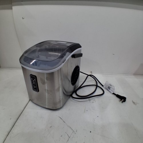 EUHOMY COUNTERTOP ICE MAKER MACHINE WITH HANDLE, BASKET AND SCOOP - MAKES 26LB PER DAY - SILVER (MODEL: IM-01X/IM008-B IN008-BSI-CAEH) image 3