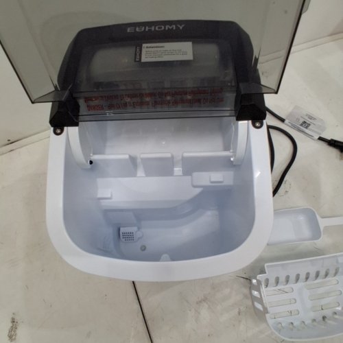 EUHOMY COUNTERTOP ICE MAKER MACHINE WITH HANDLE, BASKET AND SCOOP - MAKES 26LB PER DAY - SILVER (MODEL: IM-01X/IM008-B IN008-BSI-CAEH) image 5