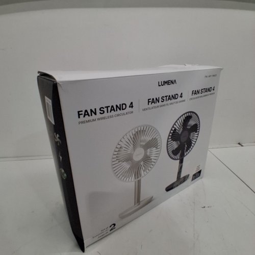 2PK LUMENA FAN STAND 4 CORDLESS DESK FANS - 4 SPEEDS, OSCILLATION - WHITE & NAVY BLUE (MODEL: 1796327) image 5