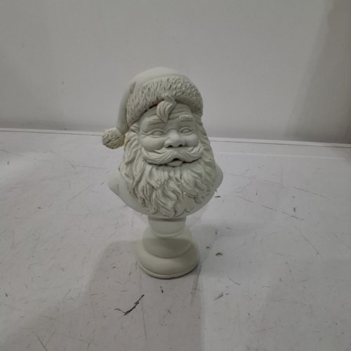 SANTA BUST CHRISTMAS TABLETOP DECORATION - 6" - WHITE image 2