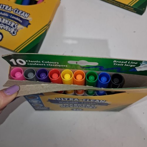 4 (10PK) CRAYOLA ULTRA-CLEAN WASHABLE BROAD LINE MARKERS - CLASSIC COLORS image 3