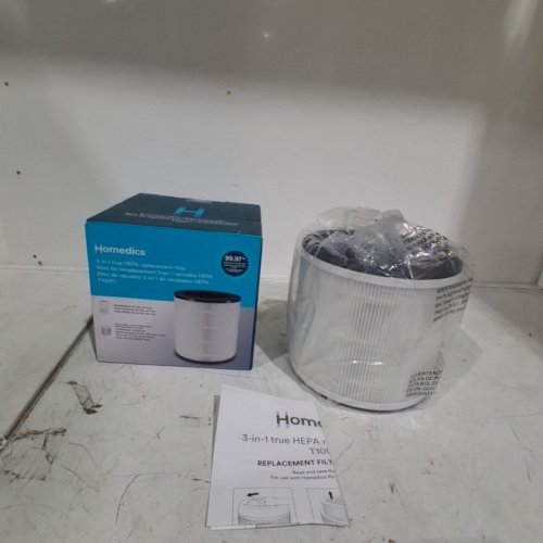 HOMEDICS 3-IN-1 TRUE HEPA REPLACEMENT FILTER ACTIVATED CARBON FILTER, DUST REMOVER FOR MODELS AP-T95, APT100 - WHITE - (MODEL: T100FL) image 3