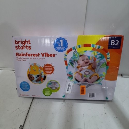 BABY BRIGHT STARTS NO SLIP BOUNCER SOOTHING VIBRATIONS INFANT SEAT - RAINFOREST VIBES - MULTICOLOUR - (MODEL: 12227-ES) image 7