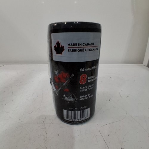 8PK CANADA CLOTH HOCKEY TAPE - 24MM X 25M - BLACK image 2