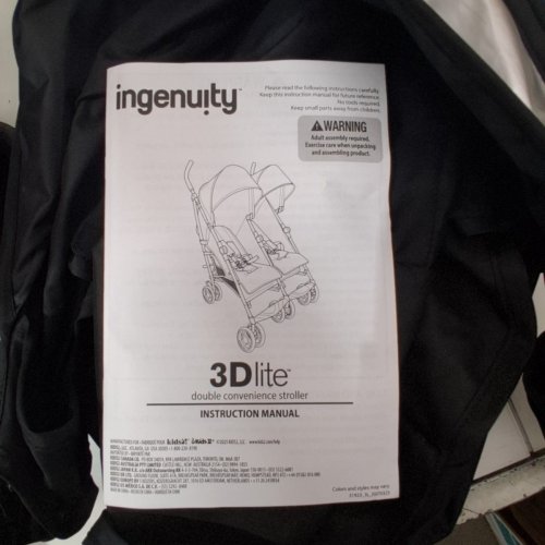 INGENUITY 3DLITE DOUBLE UMBRELLA STROLLER - 50LBS MAX - BLACK -(MODEL:31923) image 4