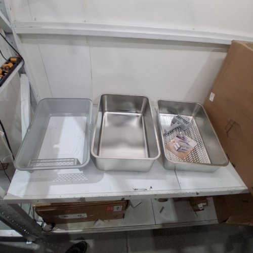 SUZZIPAWS STAINLESS STEEL LITTER BOX WITH SCOOP - 19.7" X 13.7" X 6" - SILVER image 2