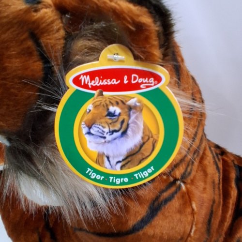 MELISSA & DOUG LIFELIKE GIANT PLUSH TIGER STUFFED ANIMAL, SOFT FABRIC, BEAUTIFUL TIGER MARKINGS, HAND CRAFTED - TIGER STRIPE (MODEL: 2103) image 3