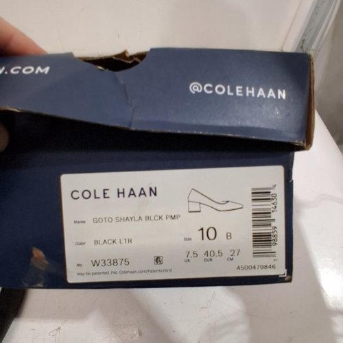 WOMENS COLE HAAN GOTO PARK PUMP HEELS - SIZE 10 B - BLACK image 2