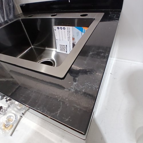 GARVEE HEAVY DUTY STAINLESS STEEL UTILITY SINK WITH 360° FAUCET - 25.7"X 20.7" X 39.5" - BLACK/BRUSHED CHROME (MODEL: PLS_33ATS6FH) image 4