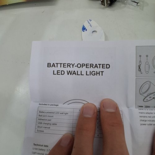 3PK MAGNETIC LED WALL SCONCE LIGHT - BLACK image 2