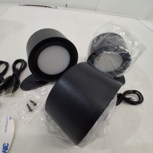 3PK MAGNETIC LED WALL SCONCE LIGHT - BLACK image 4