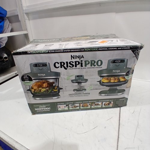 NINJA CRISPI PRO 6-IN-1 GLASS AIR FRYER - 2.5QT-6QT CAPACITY - ASH GREY (MODEL: AS101CDG) image 5