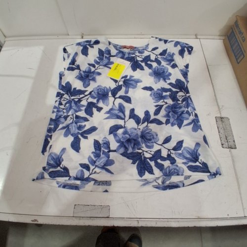 WOMEN'S IYLA LINEN TEE - LARGE - BLUE/WHITE (STYLE: 50676777) image 2