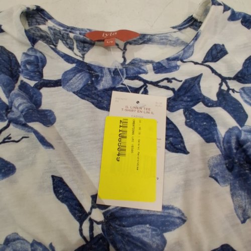 WOMEN'S IYLA LINEN TEE - LARGE - BLUE/WHITE (STYLE: 50676777) image 3
