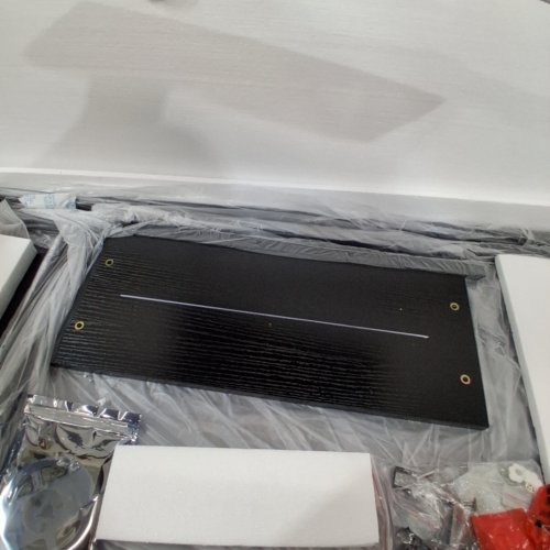 BESTIER COMPUTER DESK WITH LED LIGHT STRIP 4 TIER SHELVES WITH STORAGE BAG - 44" - BLACK (MODEL:D471Z-BLKG) image 4