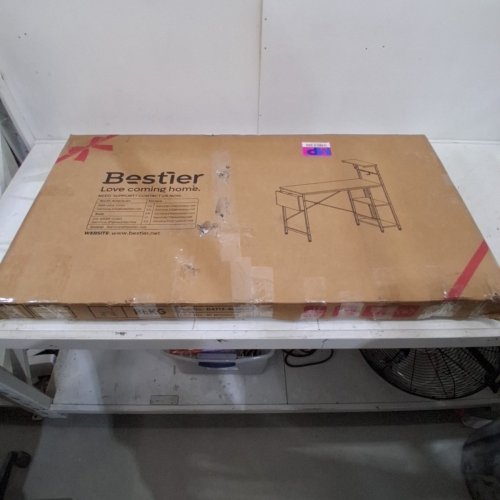 BESTIER COMPUTER DESK WITH LED LIGHT STRIP 4 TIER SHELVES WITH STORAGE BAG - 44" - BLACK (MODEL:D471Z-BLKG) image 6