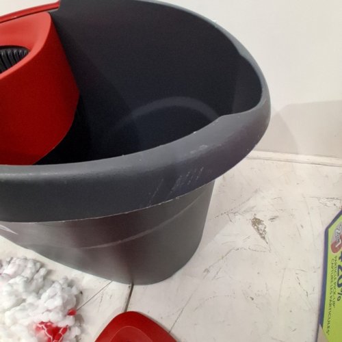 VILEDA EASY WRING AND CLEAN MICROFIBRE MOP AND BUCKET WITH POWER SPIN WRINGER - 22" - 48" - BLACK/RED - (MODEL:134289) image 4