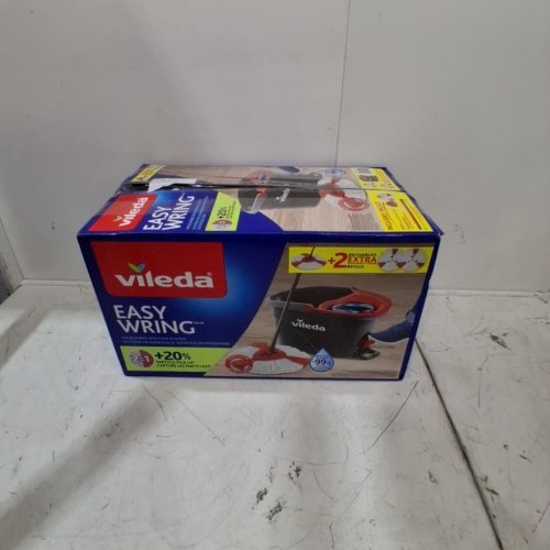 VILEDA EASY WRING AND CLEAN MICROFIBRE MOP AND BUCKET WITH POWER SPIN WRINGER - 22" - 48" - BLACK/RED - (MODEL:134289) image 5