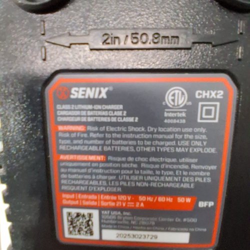 SENIX X2 LITHIUM-ION BATTERY AND CHARGER FOR LAWN TOOLS - 20V (MODEL: S2KOB1-02) image 3